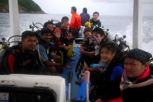 On the boat, my first wreck dive